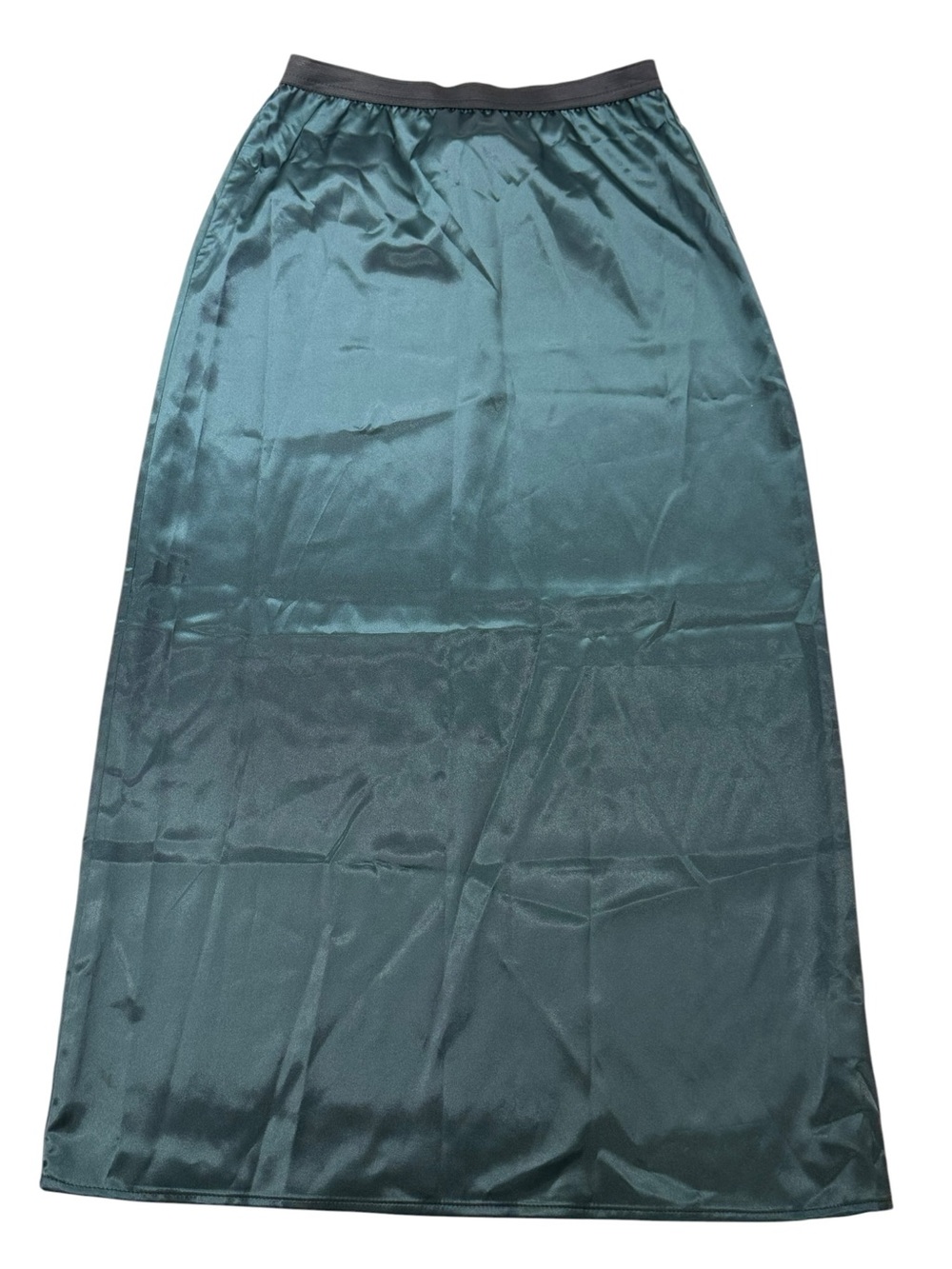 Urban‎ Outfitters Urban Renewal Teal Green Satin Midi Skirt w/ Elastic Waist XS